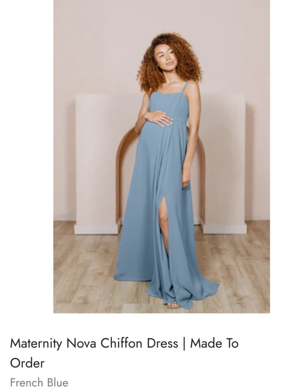 Maternity Nova Chiffon Dress - French Blue